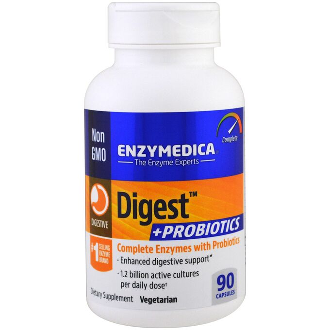 Enzymedica, Пищеварение + пробиотики, 90 капсул
