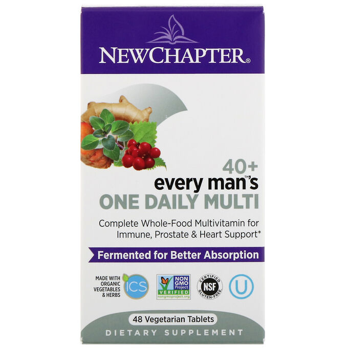 New Chapter, 40+ Мультвитамины для мужчин, 48 вегетарианских таблеток