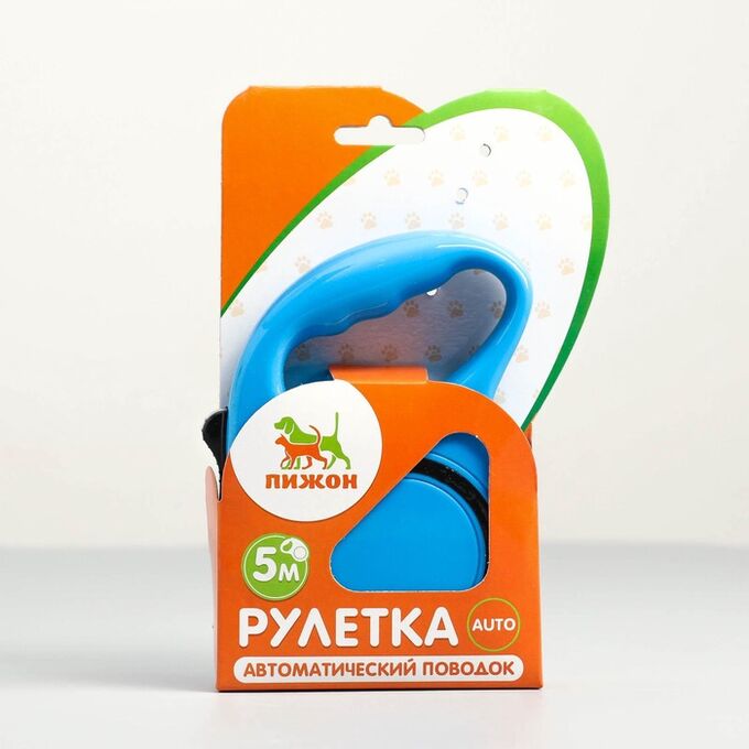 Пижон Рулетка эргономичная, 5 м, до 15 кг, синяя