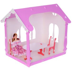 Домик для кукол &quot;Летний дом Вероника&quot; бело-сиреневый (с мебелью) 000259