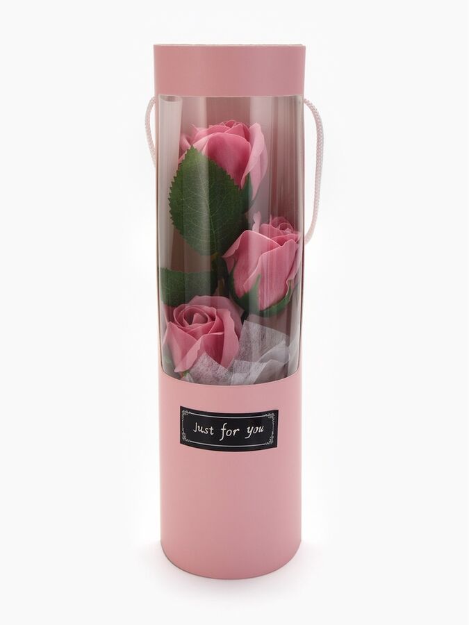SB BEAUTY Букет из трех мыльных дымных роз в колбе.