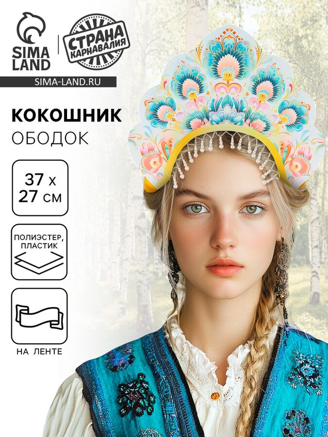 Страна карнавалия Ободок кокошник «Прекрасная девица»