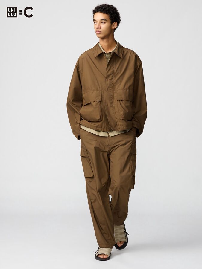 UNIQLO Мужские широкие брюки карго, коричневый