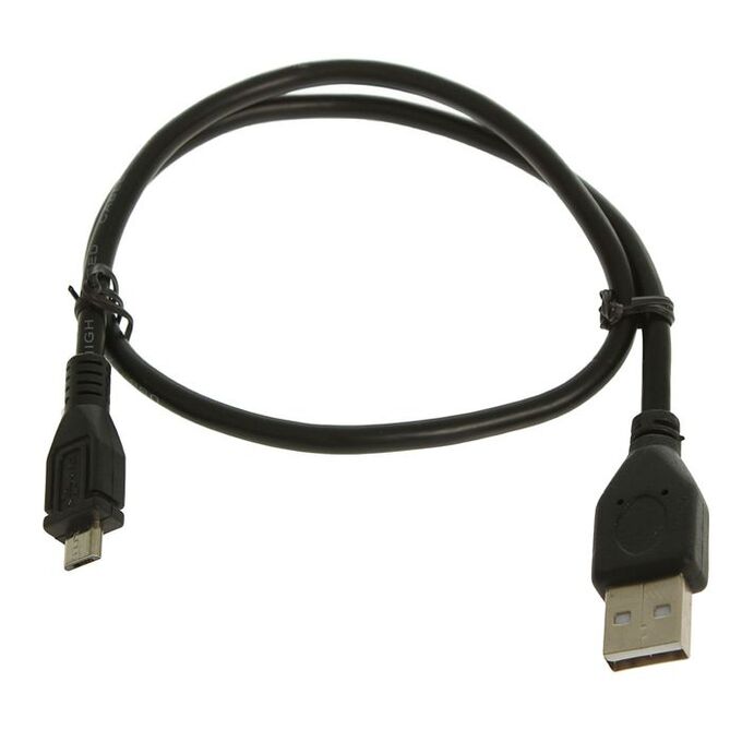 Кабель Cablexpert, micro USB - USB, 1 А, 0.5 м, черный,