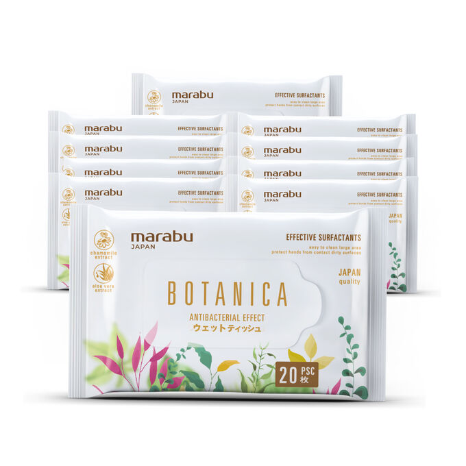Влажные салфетки MARABU 200*180/20шт Botanica 10уп.