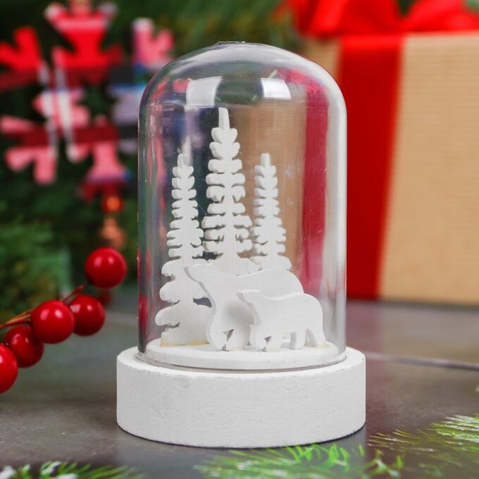 Лесная мастерская Новогодний сувенир с подсветкой «Зимние мишки»