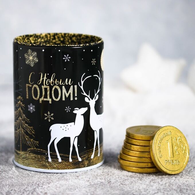 Открытка с шоколадными монетами