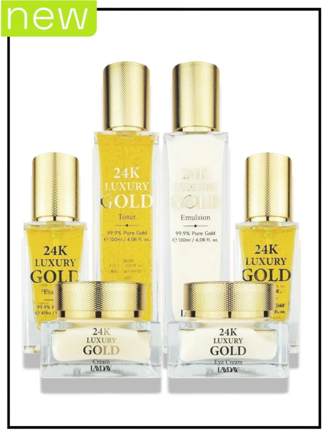 Набор уходовой косметики для лица антивозрастной с биозолотом LAYDAY Set Luxury Skin Care 6-Piece 24K Gold, 120мл*2шт, 40мл*2шт, 50гр*2шт