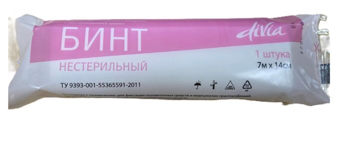 Емельянъ Савостинъ Бинт медицинский из нетканого материала с неосыпающимися краями нестерильный wiseman 7 мх14 см.