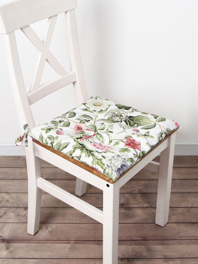 Сидушка на стул Этель Organic home, 42x42x7 см, репс 210 г/м², 100% хлопок