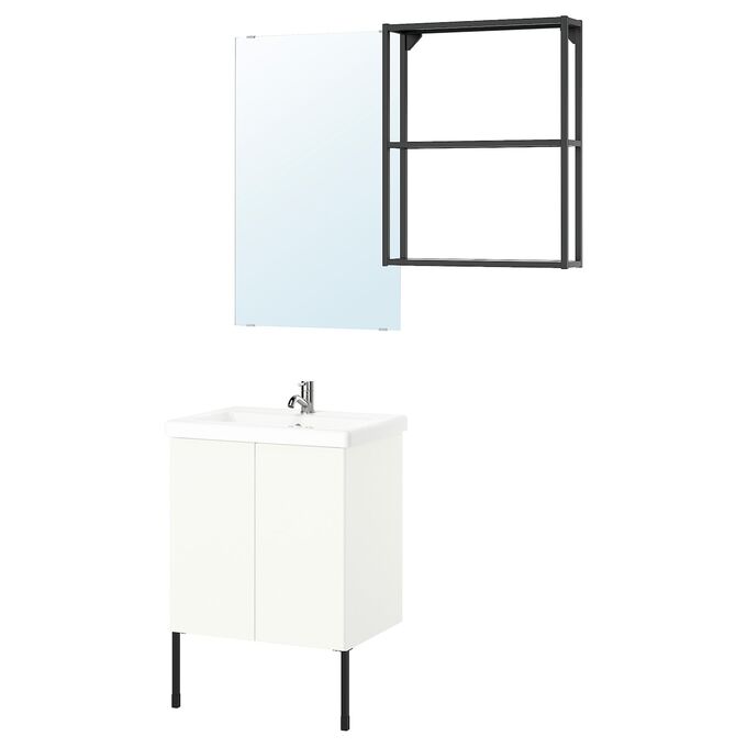 IKEA ENHET, ванная комната, антрацит белый, 64x43x87 см