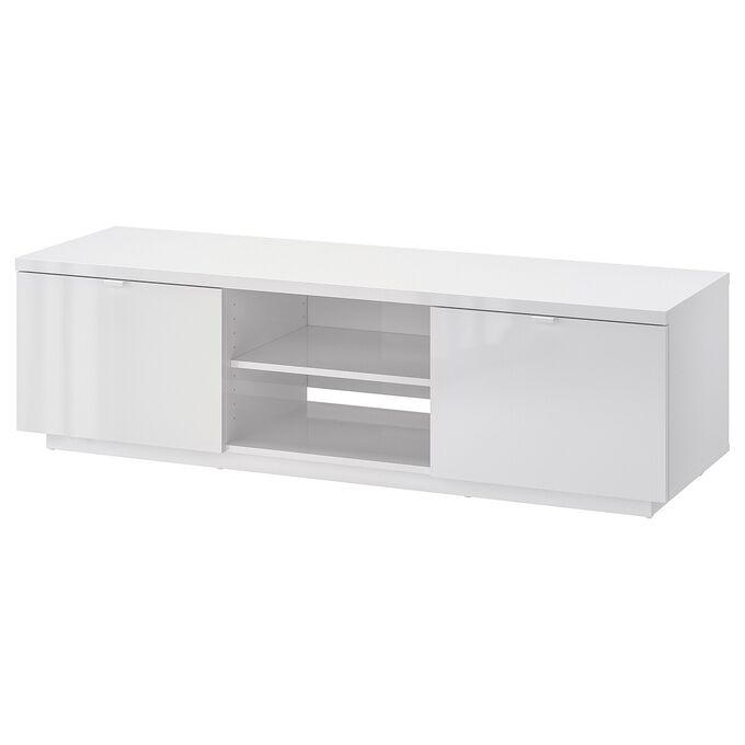 IKEA BY?S, подставка для телевизора, глянцевый белый, 160x42x45 см