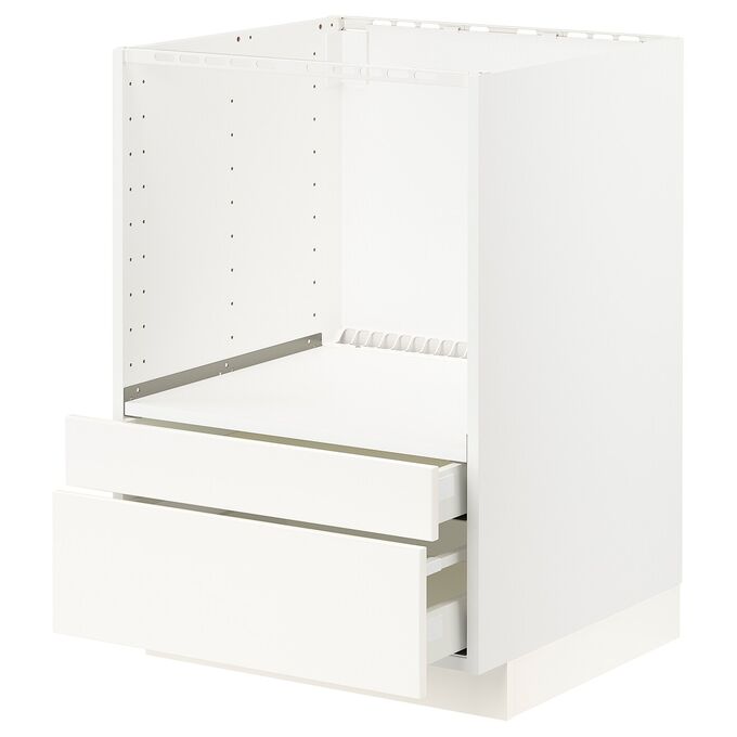 IKEA METOD MAXIMERA, базовый шкаф f combi micro с выдвижными ящиками, белый/Veddinge white, 60x60x80 см