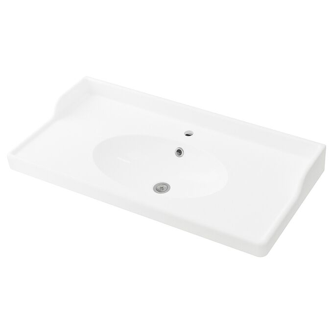 IKEA РЕТТВИКЕН, одноместный умывальник, белый, 102x49x6 см