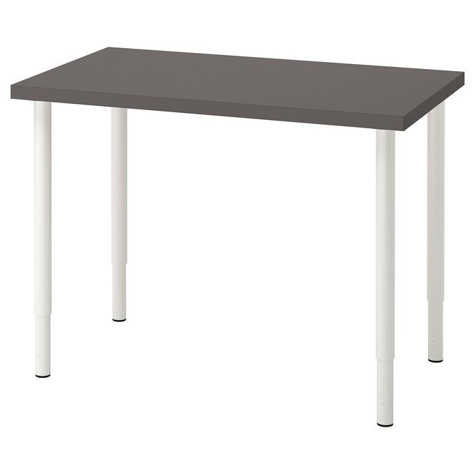 IKEA LINNMON OLOV, письменный стол, темно-серый /белый, 100x60 см