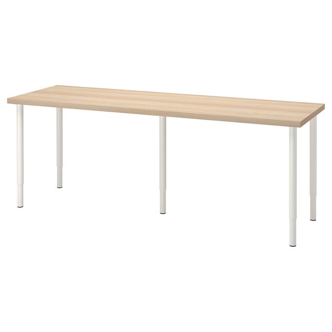 IKEA LAGKAPTEN OLOV, письменный стол, эффект белого мореного дуба/белый, 200x60 см