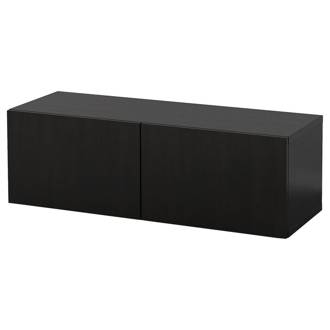 IKEA BEST?, комбинированный настенный шкаф, черно-коричневый/Lappviken, 120x42x38 см