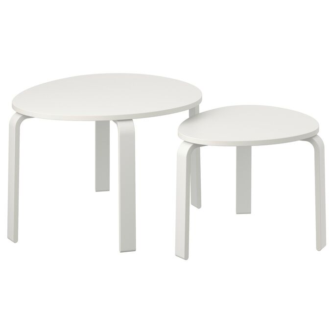 IKEA SVALSTA, гнездо из столов, комплект из 2-х, белое пятно
