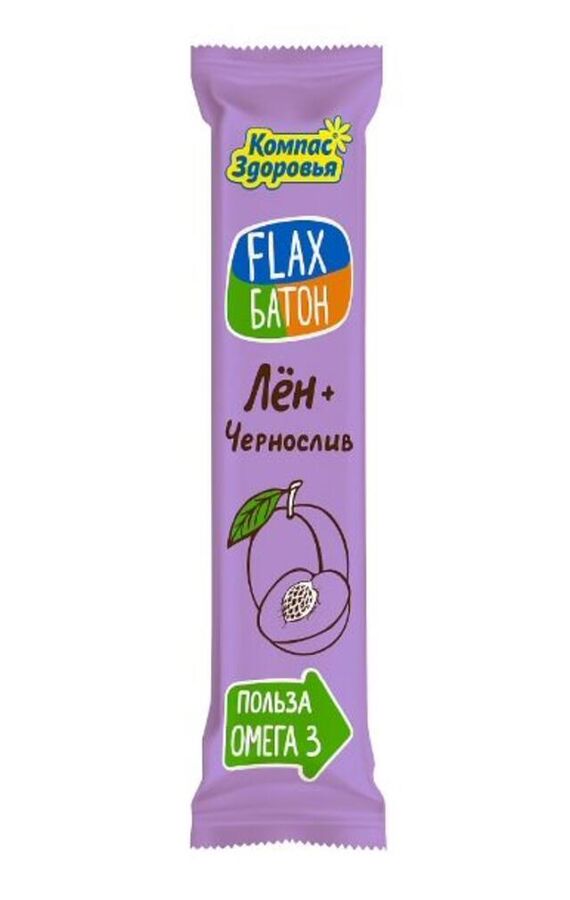 Компас Здоровья Батончик &quot;Flax батон&quot; Чернослив 30г (Упаковка 20 шт)