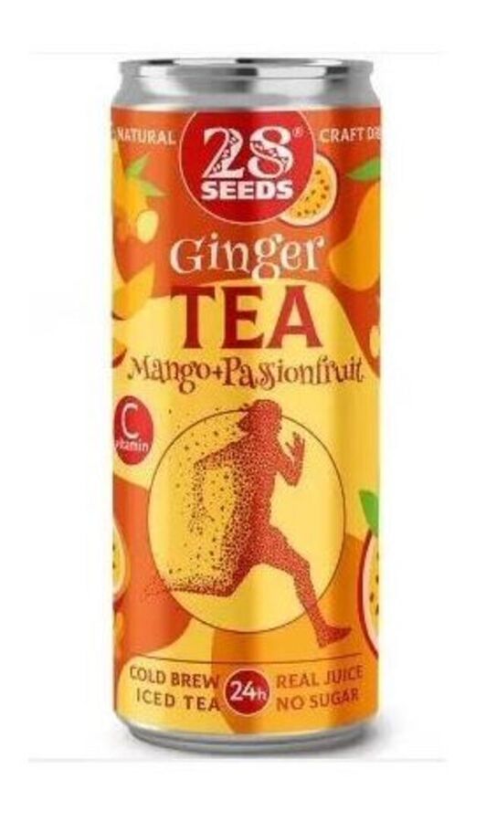 28 Seeds Чай Имбирный &quot;Манго + Маракуйя&quot; ж/б 330мл