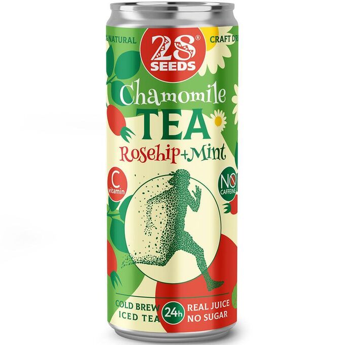 28 Seeds Чай Ромашковый &quot;Шиповник и Мята&quot; Cold Brew ж/б 330мл