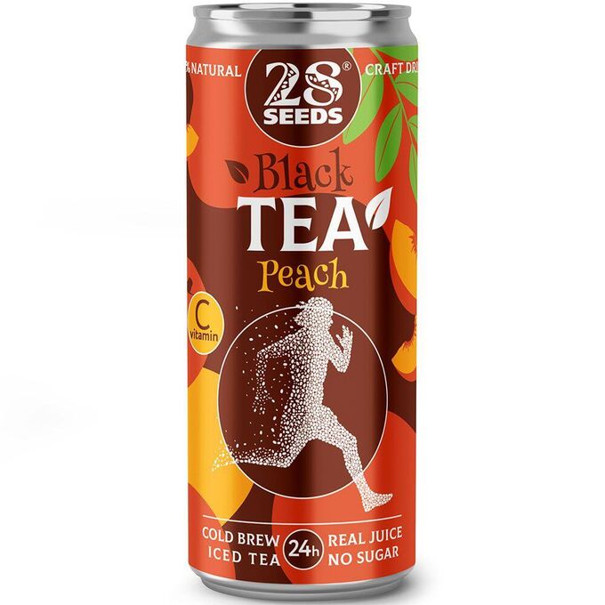 28 Seeds Чай чёрный &quot;Персик&quot; Cold Brew ж/б 330 мл
