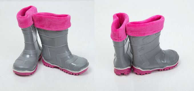 Обувь дет. Детские Сапоги - 220-UV Серые с Розовым
