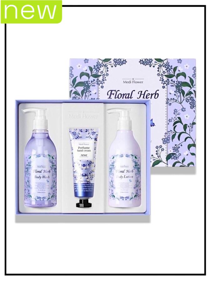 Набор средств для ухода за телом c ароматом лаванды Medi Flower Body Care Set Floral Herb, 300/300 мл /80 гр