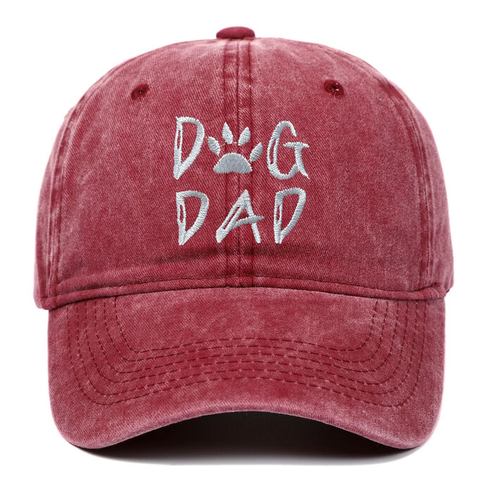 Кепка, бейсболка универсальная, регулируемая DOG DAD Красный