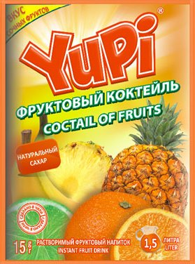 Yupi растворимый напиток апельсин 15гр
