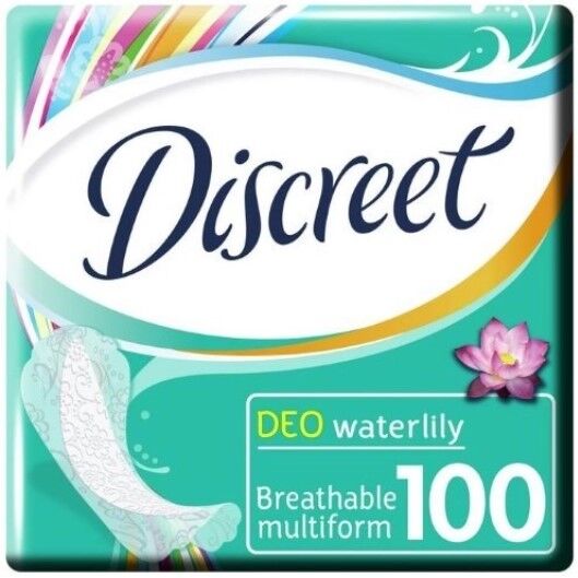 DISCREET Женские гигиенические прокладки на каждый день Deo Water Lily Multiform 100шт