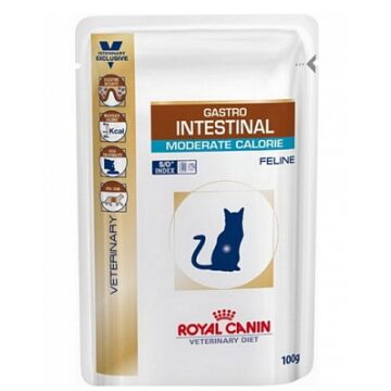 Royal Canin Gastro Intestinal диета влажный корм для кошек Гастро-интестинанал при заболеваниях ЖКТ 85гр пауч АКЦИЯ!