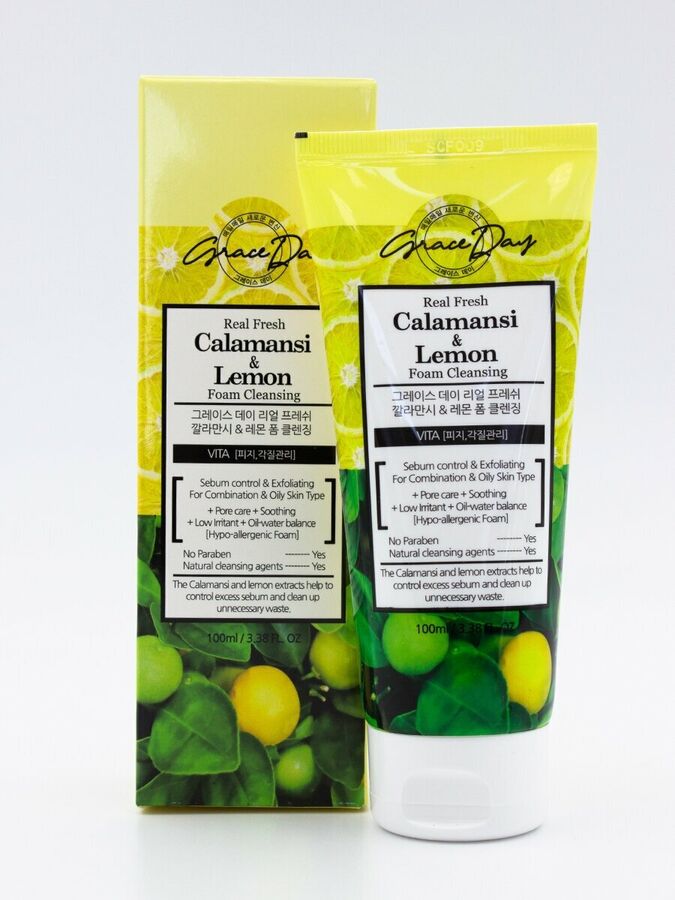 Grace Day Пенка для умывания с каламанси и лимоном- GraceDay Real Frech Calamansi &amp; Lemon Foam Cleansing
