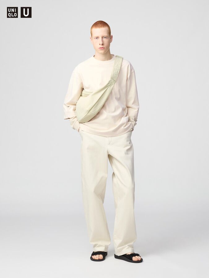 UNIQLO - широкие брюки чинос увеличенной длины - 30 NATURAL
