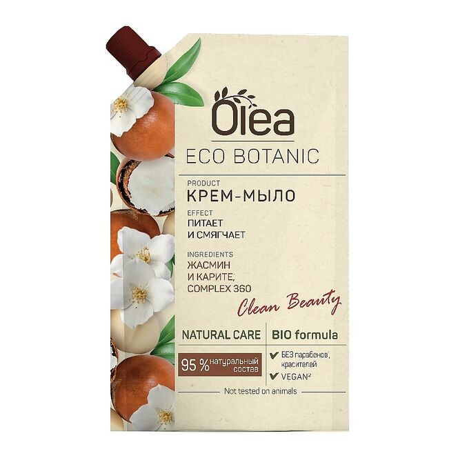 Крем-мыло Жасмин и Карите дой-пак Olea Eco Botanic 450 мл