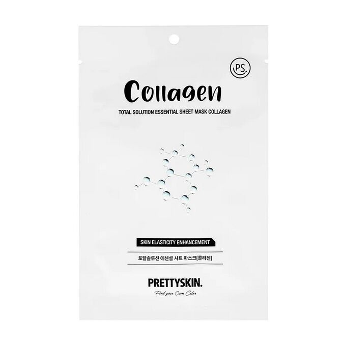 PrettySkin. Тканевая маска для лица с коллагеном PrettySkin Total Solution Essential Sheet Mask Collagen, 23 г