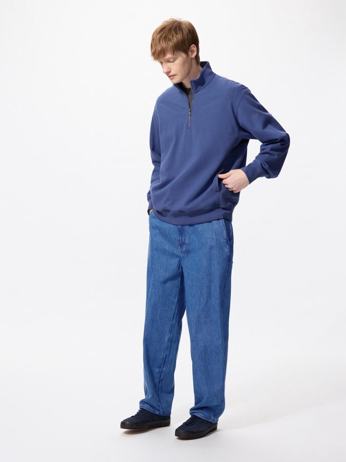 UNIQLO - широкие джинсы деним увеличенной длины