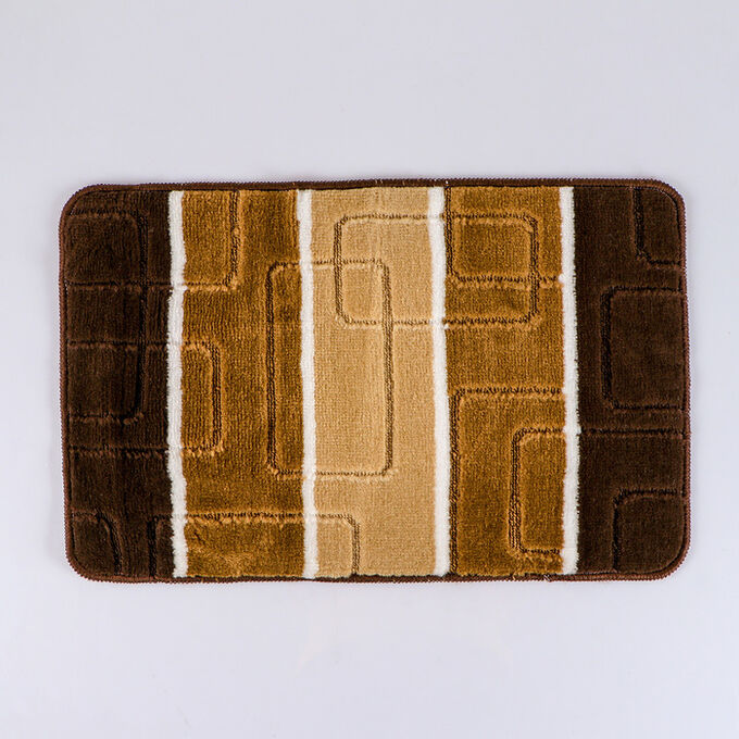 Коврик Доляна «Квадраты», 40х60 см, цвет коричневый