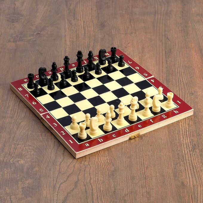 Настольная игра 3 в 1 &quot;Карнал&quot;: нарды, шахматы, шашки, фишки - дерево, фигуры - пластик