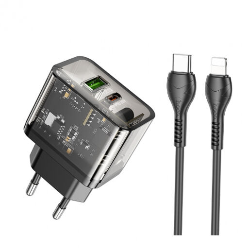 Hoco Комплект зарядных устройств N34 dazzling с двумя портами PD20W + QC3.0 (от Type-C до Type-C) (европейский стандарт)