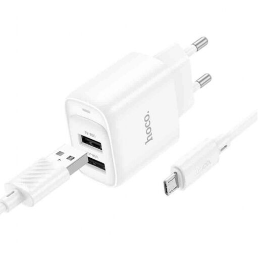 Hoco Комплект интеллектуальных двухпортовых зарядных устройств C141A (Micro) (европейский стандарт)