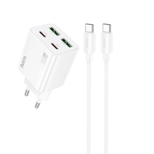 Hoco Комплект зарядных устройств N55 Rongchuang с четырьмя портами PD20W (2C2A) (C-C) (европейский стандарт)