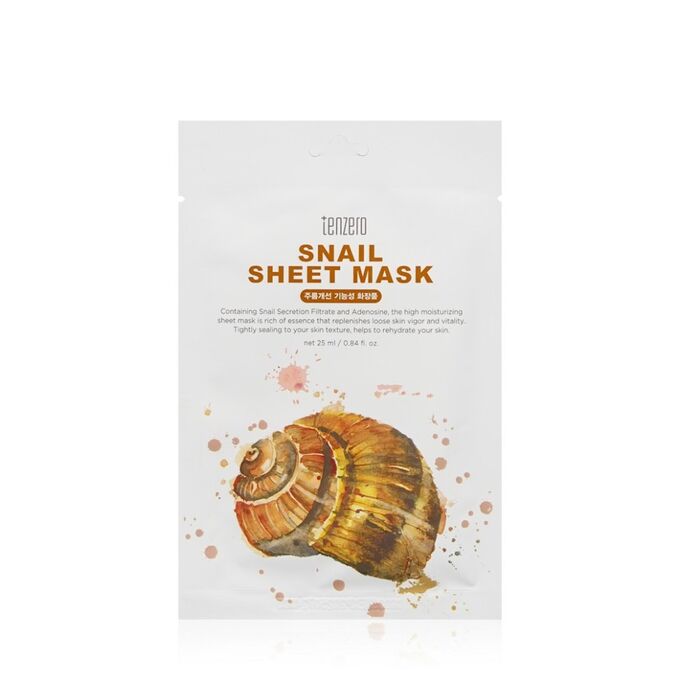 TENZERO SHEET MASK SNAIL Маска д/лица, 25ml