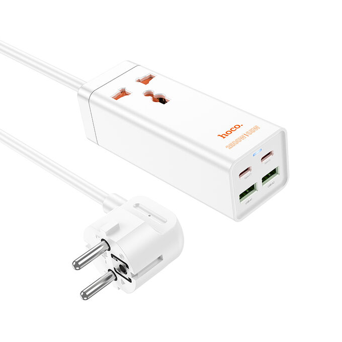 Hoco Настольное зарядное устройство AC10A Borui PD65W GaN (2C2A с 1 розеткой) (европейский стандарт)
