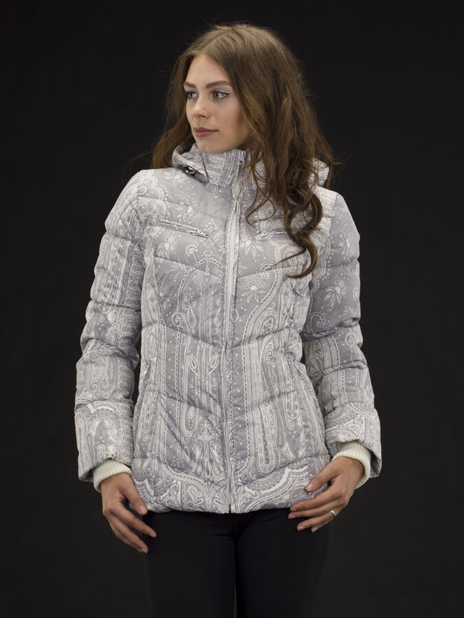 Куртка зимняя женская Merlion CHARLIS (серо/белый принт) Серый