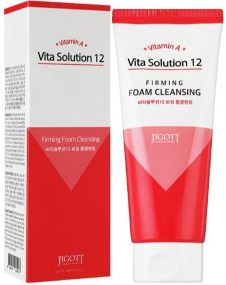 Очищающая пена для лица с витамином A Jigott Vita Solution 12 Firming Foam Cleansing 180мл