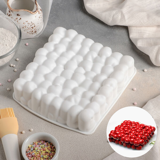 Форма для муссовых десертов и выпечки Доляна «Пузыри», 18,5?4,5 см, цвет белый