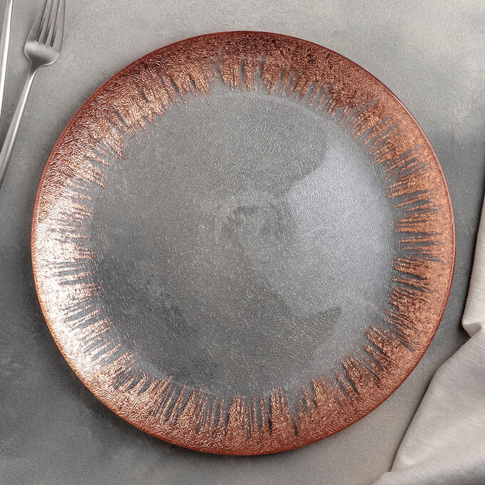 Тарелка подстановочная Magistro «Кринкл», d=33 см, цвет медный
