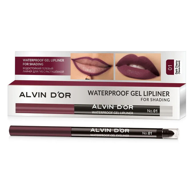 Alvin D&#039;or Р-21 Карандаш для губ гелевый водостойкий &quot;Lipliner for shading&quot;, тон 01 (тёмная вишня)