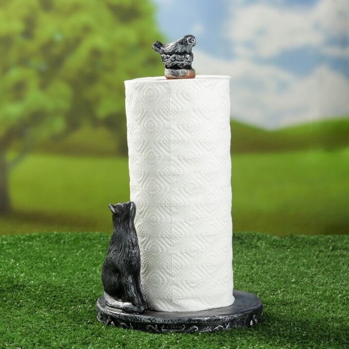 Подставка для бумажного полотенца &quot;Кошка с птичкой&quot; 33х16х16см
